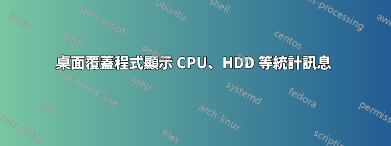 桌面覆蓋程式顯示 CPU、HDD 等統計訊息