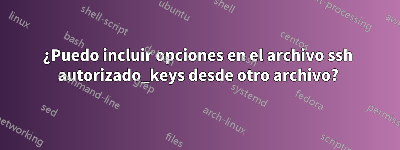 ¿Puedo incluir opciones en el archivo ssh autorizado_keys desde otro archivo?