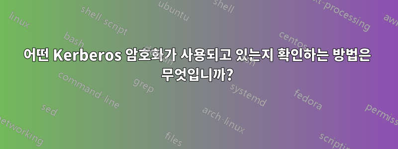 어떤 Kerberos 암호화가 사용되고 있는지 확인하는 방법은 무엇입니까?