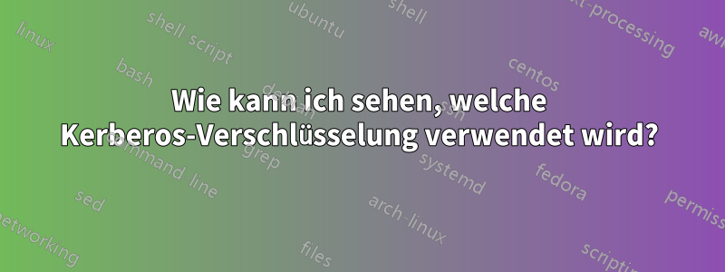 Wie kann ich sehen, welche Kerberos-Verschlüsselung verwendet wird?