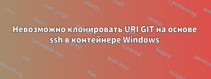 Невозможно клонировать URI GIT на основе ssh в контейнере Windows