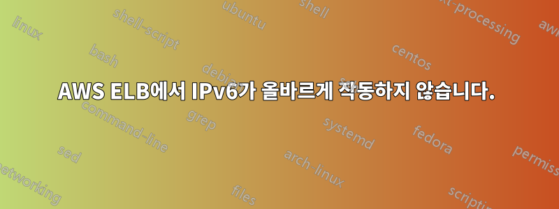 AWS ELB에서 IPv6가 올바르게 작동하지 않습니다.