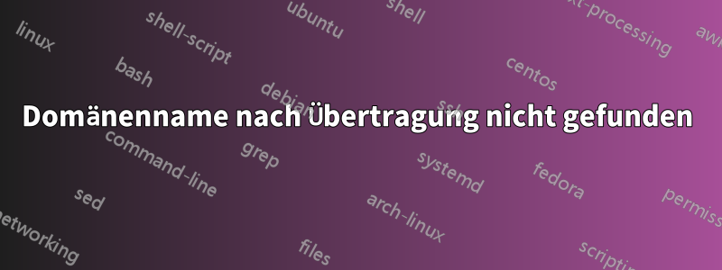 Domänenname nach Übertragung nicht gefunden