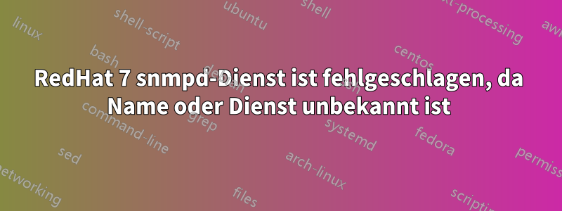 RedHat 7 snmpd-Dienst ist fehlgeschlagen, da Name oder Dienst unbekannt ist
