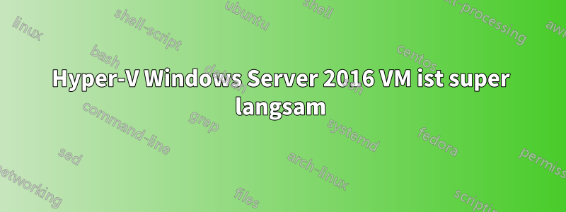 Hyper-V Windows Server 2016 VM ist super langsam