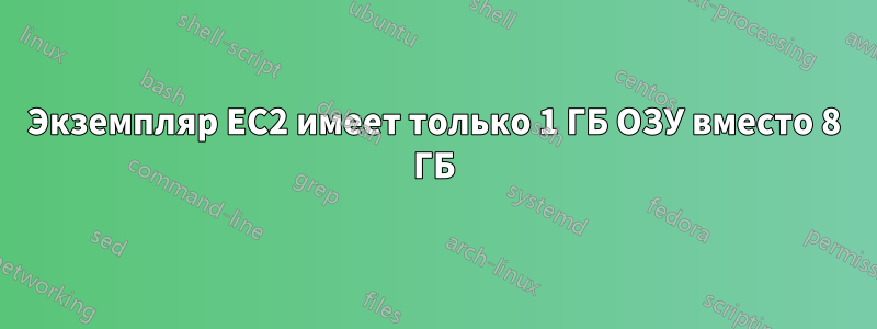 Экземпляр EC2 имеет только 1 ГБ ОЗУ вместо 8 ГБ