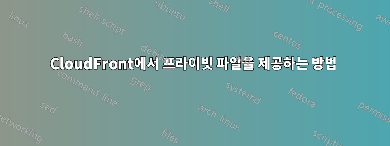 CloudFront에서 프라이빗 파일을 제공하는 방법