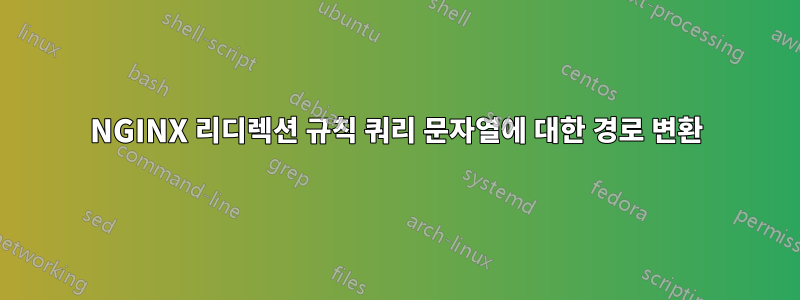 NGINX 리디렉션 규칙 쿼리 문자열에 대한 경로 변환