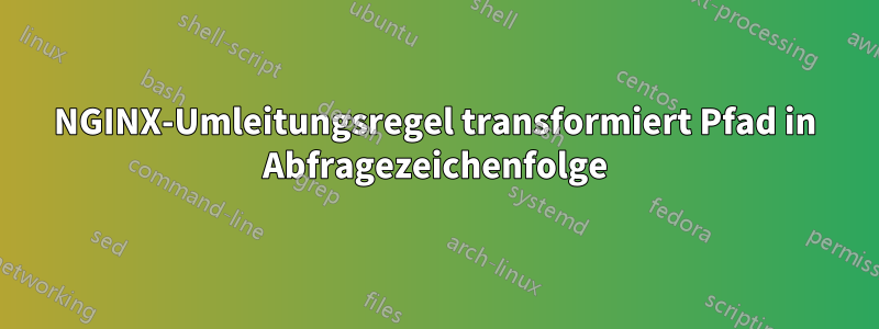 NGINX-Umleitungsregel transformiert Pfad in Abfragezeichenfolge