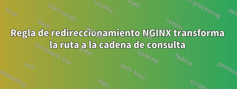 Regla de redireccionamiento NGINX transforma la ruta a la cadena de consulta