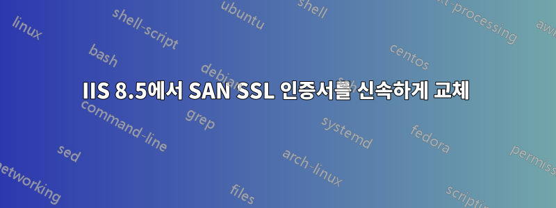 IIS 8.5에서 SAN SSL 인증서를 신속하게 교체
