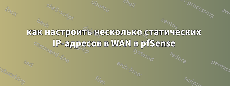 как настроить несколько статических IP-адресов в WAN в pfSense
