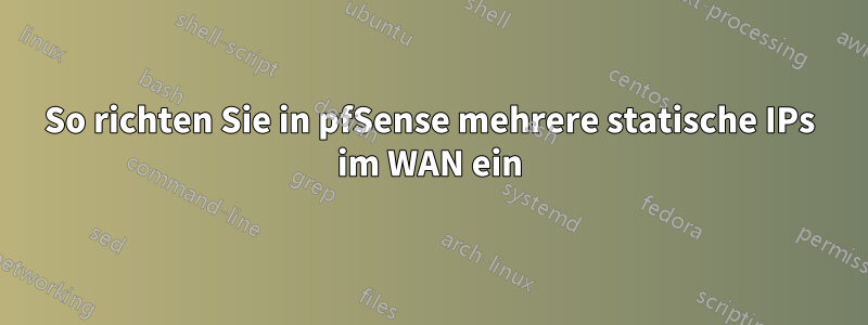 So richten Sie in pfSense mehrere statische IPs im WAN ein
