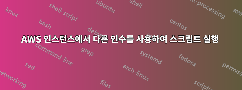 AWS 인스턴스에서 다른 인수를 사용하여 스크립트 실행