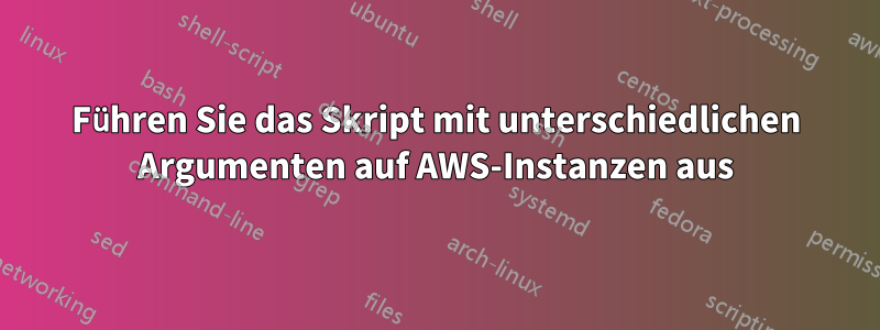 Führen Sie das Skript mit unterschiedlichen Argumenten auf AWS-Instanzen aus