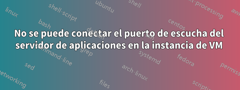 No se puede conectar el puerto de escucha del servidor de aplicaciones en la instancia de VM
