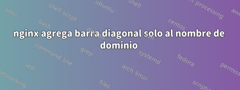 nginx agrega barra diagonal solo al nombre de dominio