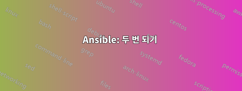 Ansible: 두 번 되기