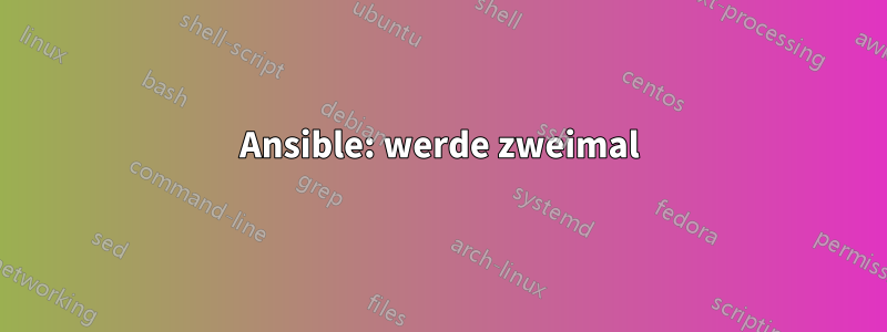 Ansible: werde zweimal