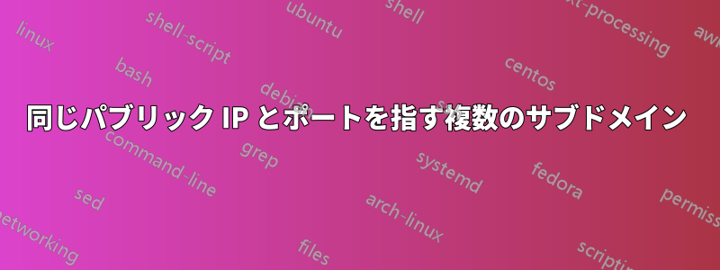 同じパブリック IP とポートを指す複数のサブドメイン