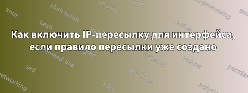 Как включить IP-пересылку для интерфейса, если правило пересылки уже создано
