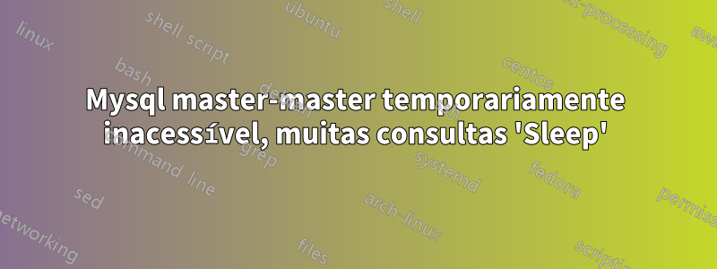 Mysql master-master temporariamente inacessível, muitas consultas 'Sleep'