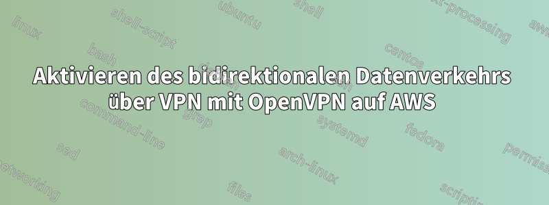 Aktivieren des bidirektionalen Datenverkehrs über VPN mit OpenVPN auf AWS