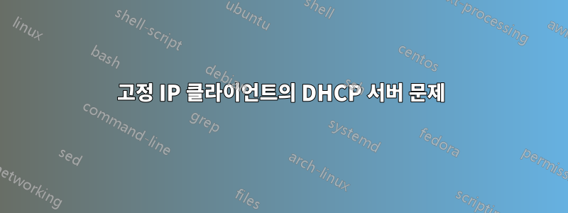 고정 IP 클라이언트의 DHCP 서버 문제