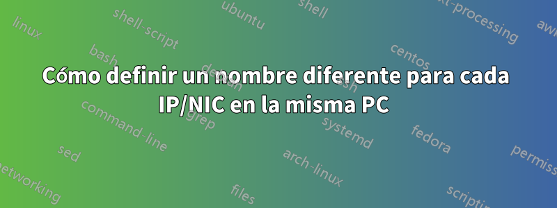 Cómo definir un nombre diferente para cada IP/NIC en la misma PC 