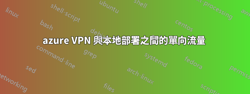 azure VPN 與本地部署之間的單向流量