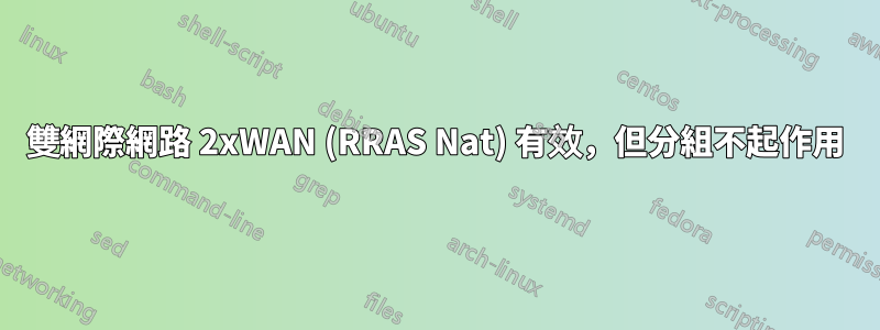 雙網際網路 2xWAN (RRAS Nat) 有效，但分組不起作用
