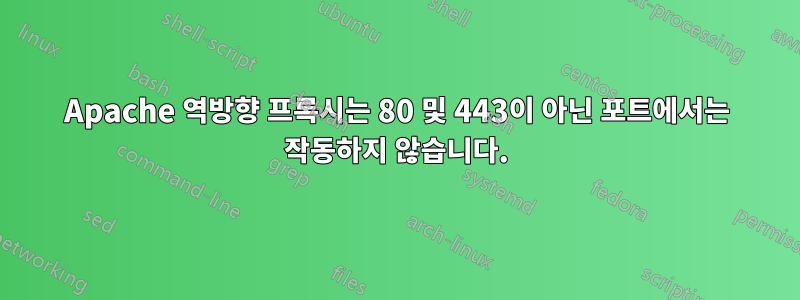Apache 역방향 프록시는 80 및 443이 아닌 포트에서는 작동하지 않습니다.