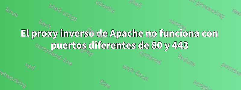 El proxy inverso de Apache no funciona con puertos diferentes de 80 y 443