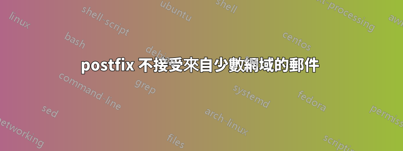 postfix 不接受來自少數網域的郵件