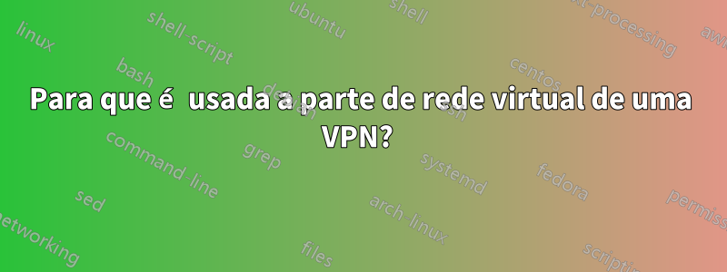Para que é usada a parte de rede virtual de uma VPN? 