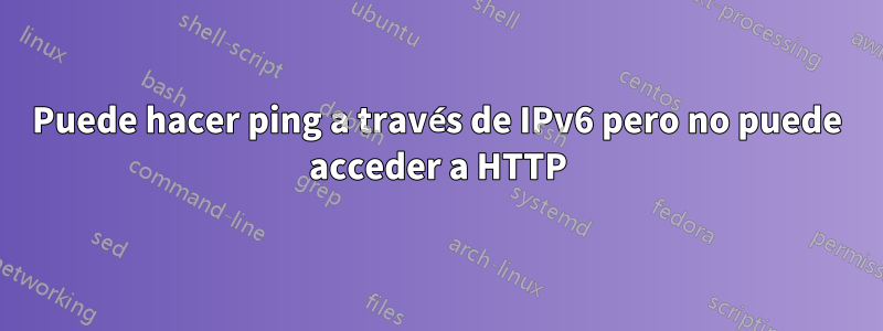 Puede hacer ping a través de IPv6 pero no puede acceder a HTTP