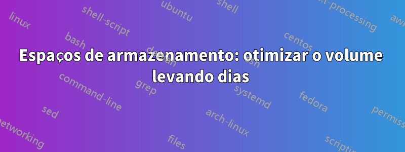Espaços de armazenamento: otimizar o volume levando dias