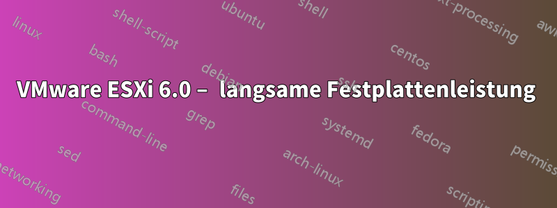 VMware ESXi 6.0 – langsame Festplattenleistung