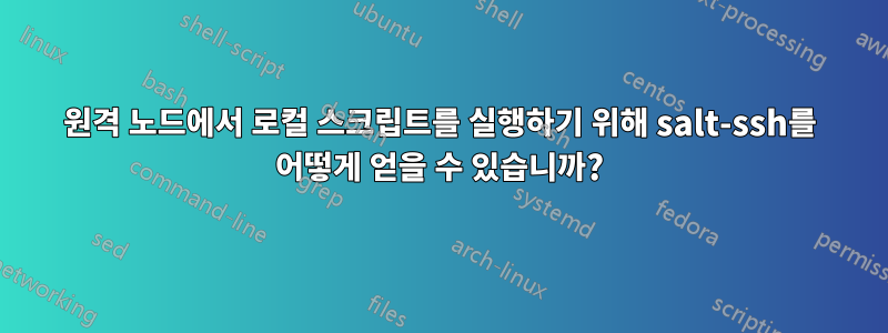 원격 노드에서 로컬 스크립트를 실행하기 위해 salt-ssh를 어떻게 얻을 수 있습니까?