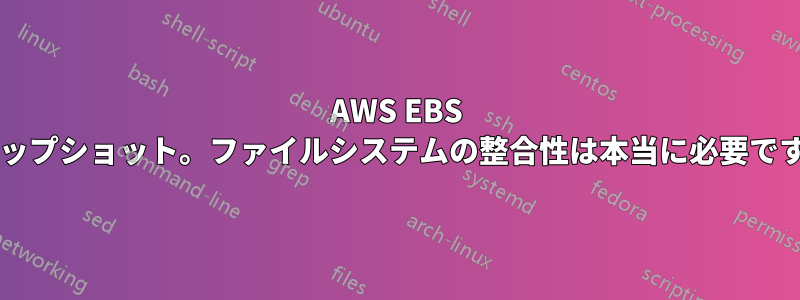 AWS EBS スナップショット。ファイルシステムの整合性は本当に必要ですか?