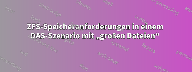 ZFS-Speicheranforderungen in einem DAS-Szenario mit „großen Dateien“