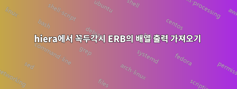 hiera에서 꼭두각시 ERB의 배열 출력 가져오기