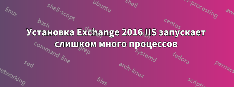 Установка Exchange 2016 IIS запускает слишком много процессов