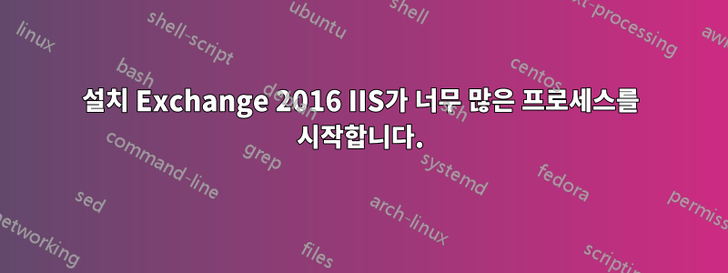 설치 Exchange 2016 IIS가 너무 많은 프로세스를 시작합니다.