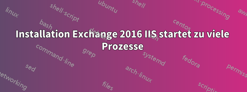 Installation Exchange 2016 IIS startet zu viele Prozesse