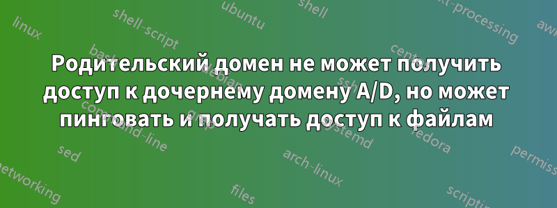 Родительский домен не может получить доступ к дочернему домену A/D, но может пинговать и получать доступ к файлам