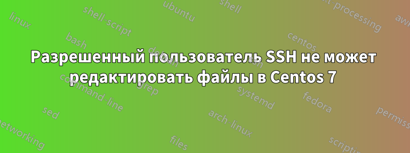 Разрешенный пользователь SSH не может редактировать файлы в Centos 7