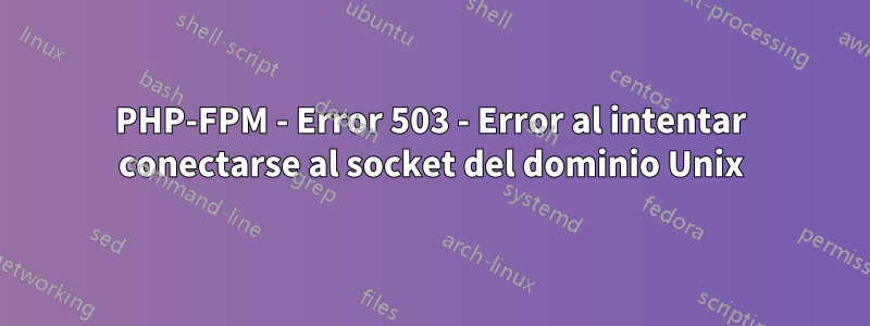 PHP-FPM - Error 503 - Error al intentar conectarse al socket del dominio Unix