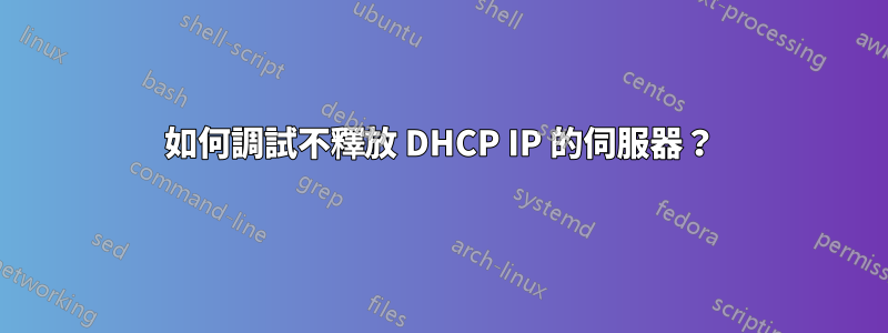 如何調試不釋放 DHCP IP 的伺服器？