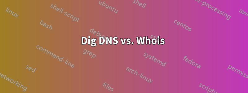 Dig DNS vs. Whois